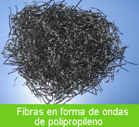 Fibras en forma de ondas de polipropileno