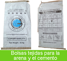 Bolsas tejidas para la arena y el cementot